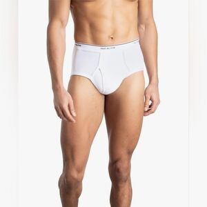 NWOT Pack Men's Fruit Of The Loom Tag-Free 100% Cotton White Briefs Size L